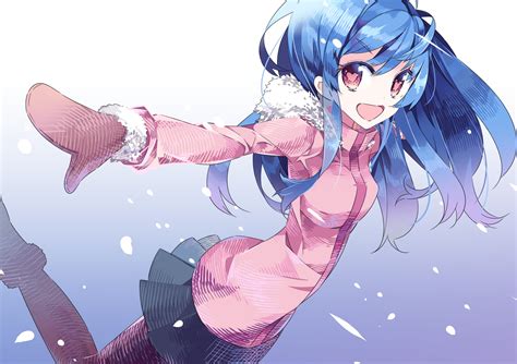 X Resolution Blue Haired Female Anime Character HD Wallpaper Wallpaper Flare
