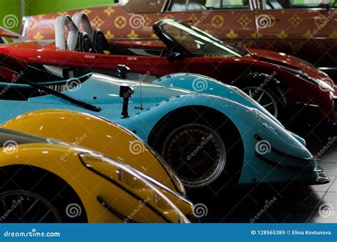 Colorful Race Cars At The Museum Exhibition Editorial Stock Image