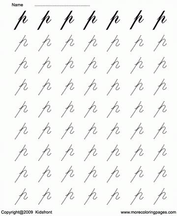 Letter p in cursive writing for wall hangings or craft projects. Printable Cursive Letter Dot To Dots P Coloring Worksheets, Free Online Coloring Pages