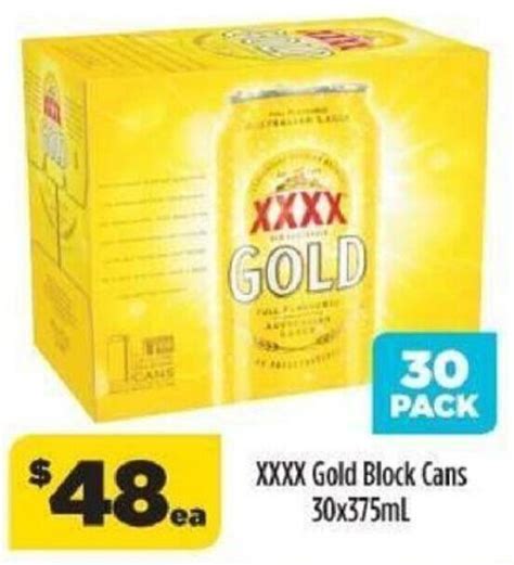 Xxxx Gold Block Cans 30x375ml Offer At Liquorland
