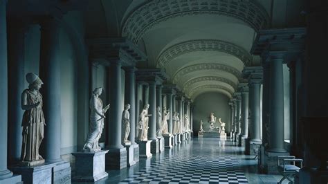 Ornate Hallway With Statues In Stockholm Museum