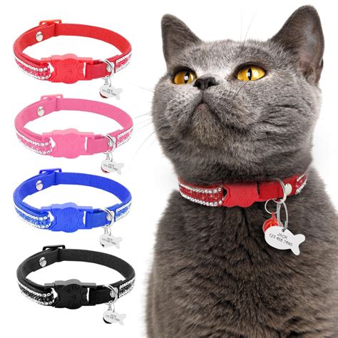 Cat collar with bell nylon adjustable breakaway catnip included. Kitten Cat Name Collar Quick Release Pet Cat Safety ...