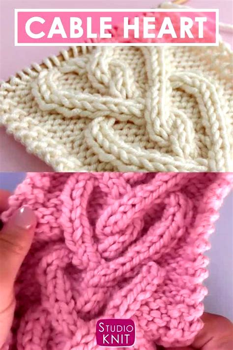 How To Knit Cable Hearts Pattern In 2020 Knitting Cable