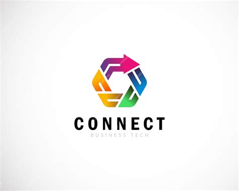 Premium Vector | Connect logo creative tech hexagon design concept