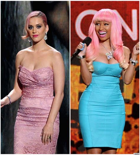 Nicki Minaj And Katy Perry Flaunt Pink Hair At The Grammy Nominations