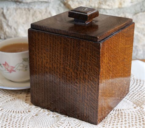 Antique Tea Caddy Wooden Tea Caddy With Metal Liner Etsy