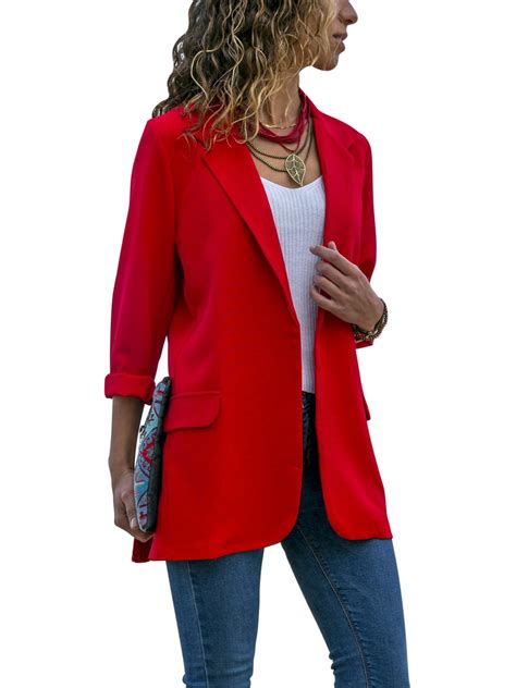Stylish Fashion Women Long Sleeve Cardigan Casual Lapel Blazer Suit Jacket Top Coat Outwear