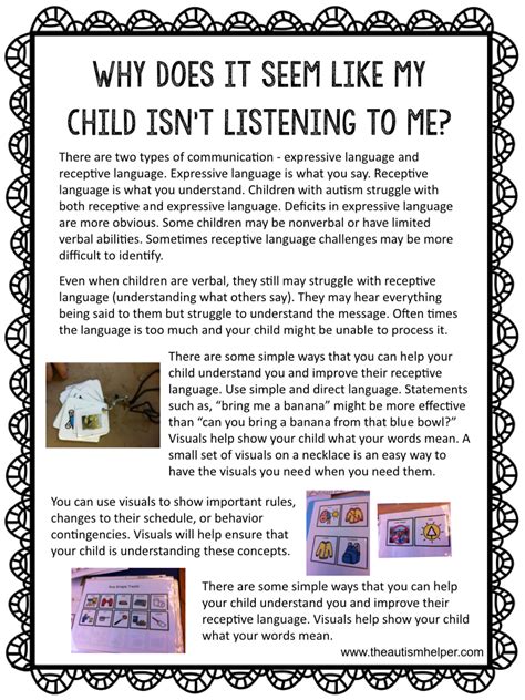 Parent Autism Resources Printable Handouts The Autism Helper