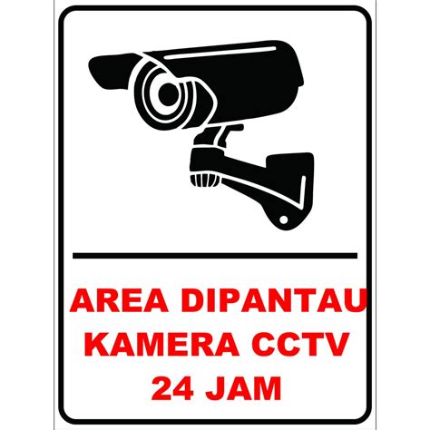 Jual Stiker Area Dipantau Cctv Ukuran 12x16cm Shopee Indonesia