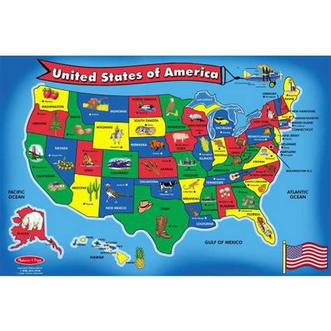 Kids will have fun learning the states on this colorful, informative map puzzle. USA Map Floor Puzzle - Smart Kids Toys