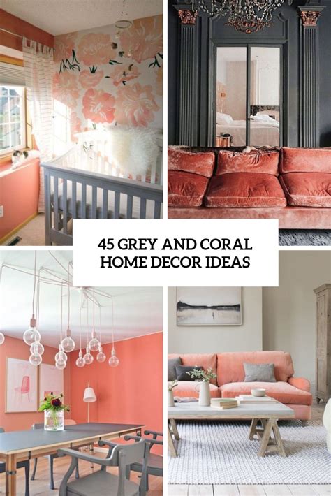 #polyvore #home #home decor #decorative accessories #coral home decor #gold home decor. 45 Grey And Coral Home Décor Ideas - DigsDigs