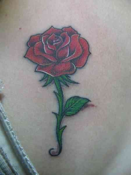 Flower Tattoo 53 Single Rose Tattoo With Bud Is An