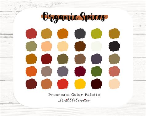Organic Spices Color Palette Colorful Palette Color Palette Etsy Uk
