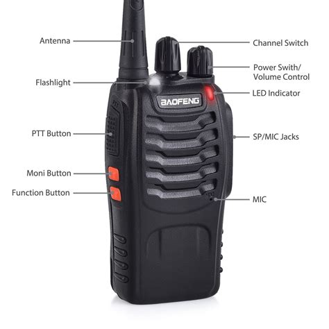 2x Walkie Talkie Bf 888s Uhf 400 470mhz 2w 16ch Portable Two Way Radio