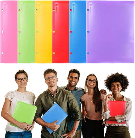 Office Folders 6 Color Folders With Pockets A4 Size