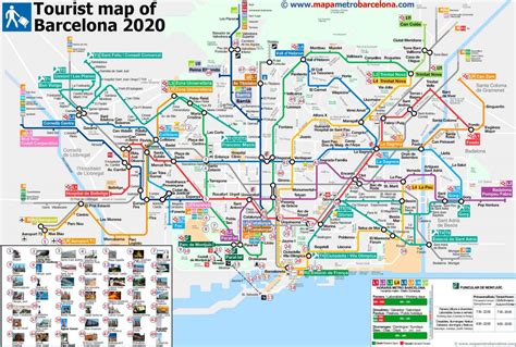 Barcelona Metro Map With Tourist Attractions Barcelona Metro Map Tourist Attractions