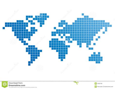 World Pixel Map Royalty Free Stock Photo - Image: 5350195