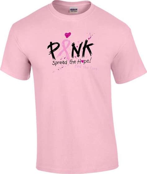 spread the hope find a cure pink ribbon breast cancer awareness t shirt ebay
