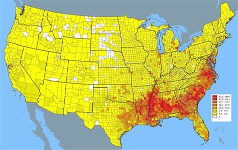 African American Population Density Map By Us County 1130x716 R