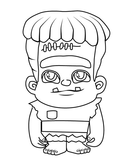 Cute Frankie From Super Monsters Coloring Page Free Printable