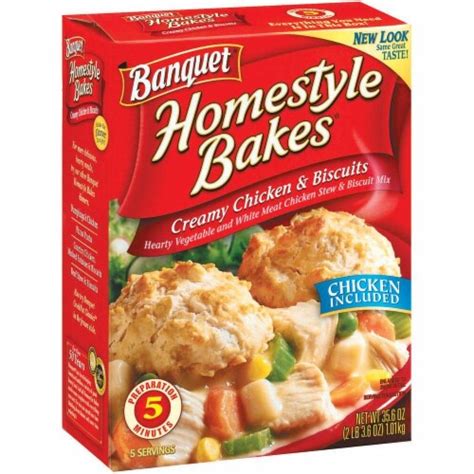 Banquet Homestyle Bakes Creamy Chicken And Biscuits Meal 356 Oz Foods Co