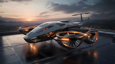 Premium Ai Image Futuristic Vtol Aircraft Design
