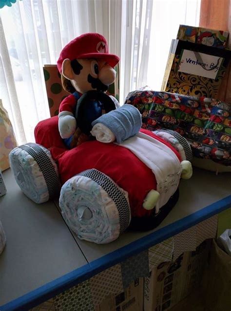 17 unique baby shower ideas for boys. Super Mario diaper cake | Mario bros baby shower, Baby ...