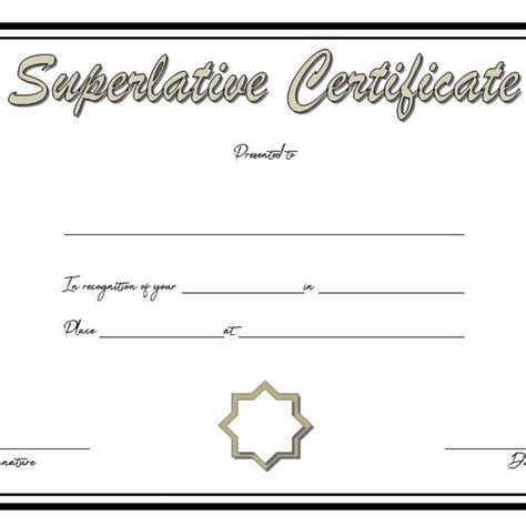 Superlative Certificate Templates Free 10 Respected Awards