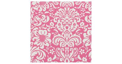 Hot Pink Floral Damask Fabric