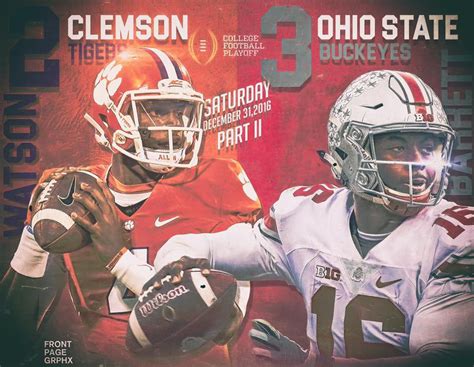 12 31 2016 GAME 13 FIESTA BOWL CLEMSON VS THE POSTER BY DARRALL
