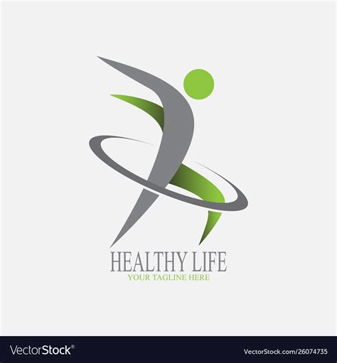 Healthy Life Logo Design Royalty Free Vector Image