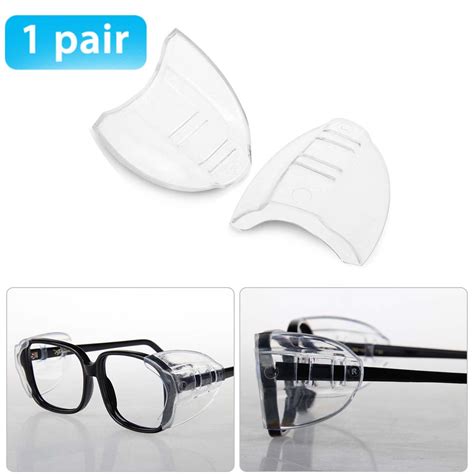 one pair slip on clear side shields for safety glasses safety glasses side shields fits small