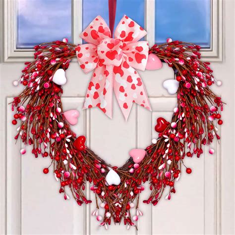 15 Valentines Wreath For Front Door Heart Wreath Grapevine Heart