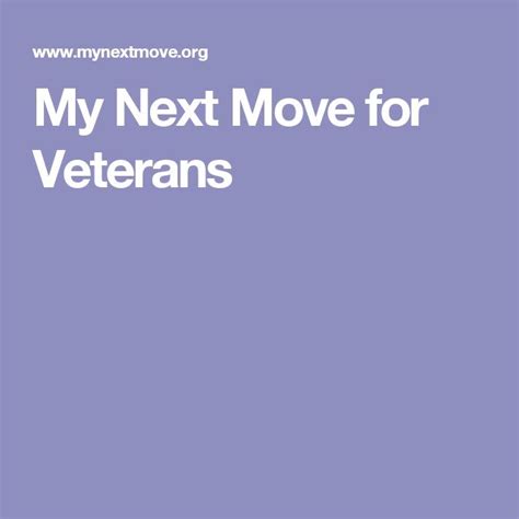 My Next Move For Veterans Moving Veteran Career Search
