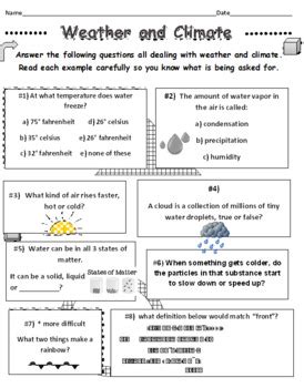 weather and climate worksheets set of 4 by david filipek