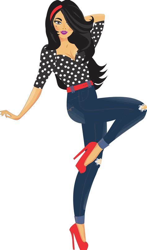 Vector Fashion Fundo Transparente Da Mulher PNG Mart