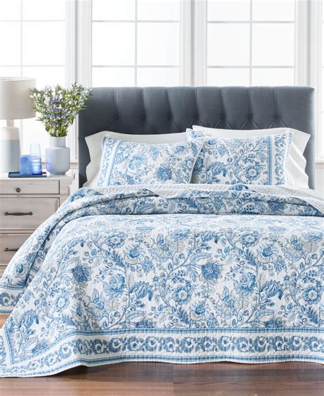Martha Stewart Collection Jacobean Toile Bedspread Queen Created For