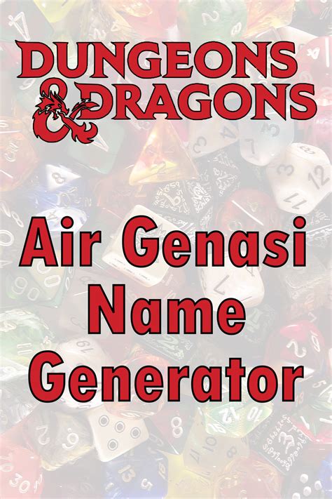 Dungeons And Dragons Air Genasi Name Generator Dragonborn Names Elf