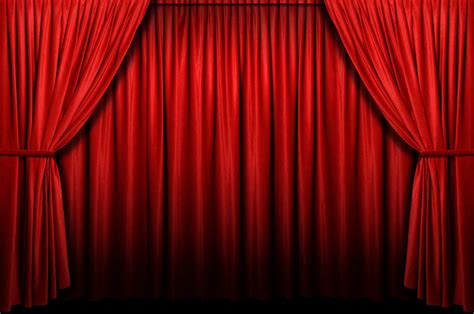 Red Stage Curtain With Arch Entrance The Off Broadway Theatre