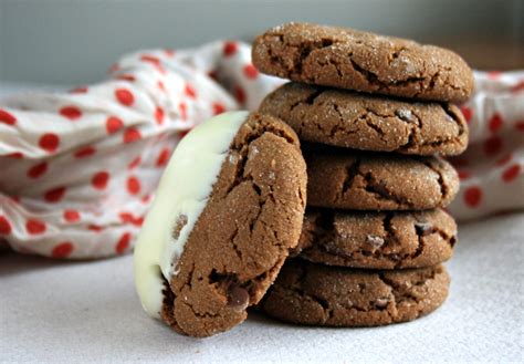 Chewy Chocolate Molasses Crinkle Cookies Dipped In White Chocolate