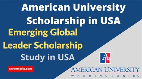 American University Emerging Global Leader Scholarship In Usa 2022 23