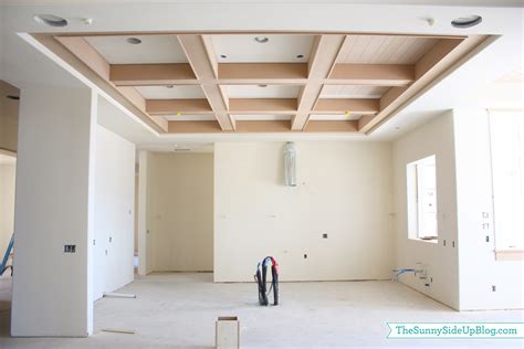 Craftsman moldings & box beam ceiling. 2 Years! Building our house before and afters - The Sunny ...