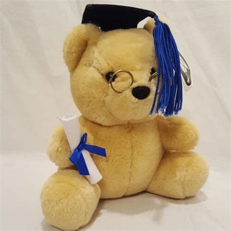 Graduation Teddy Bear Graduate 9 Plush Stuffed Animal 1999 Kids Of