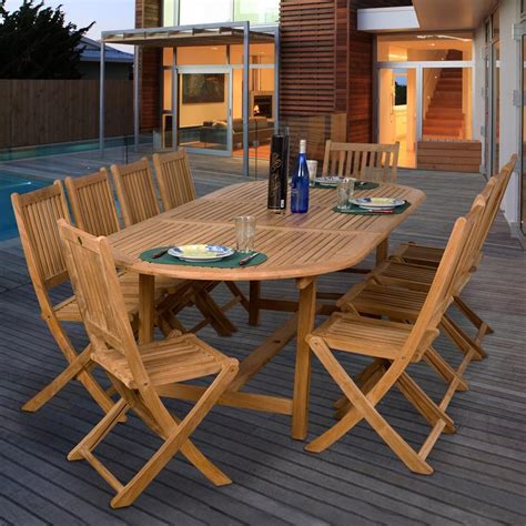 Crafted from high quality stoneware that's made for everyday use, this set includes 4 dinner plates, 4 salad plates, 4 bowls, and 4 mugs. Amazonia Teak Bergen 10-Person Teak Patio Dining Set With ...