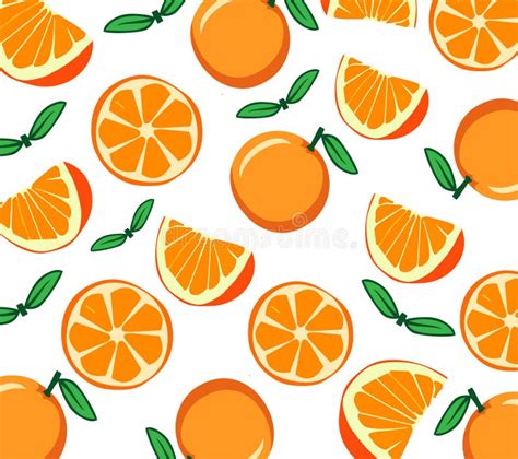 Orange Fruit Background Seamless Vector Pattern Texture For Wallpapers