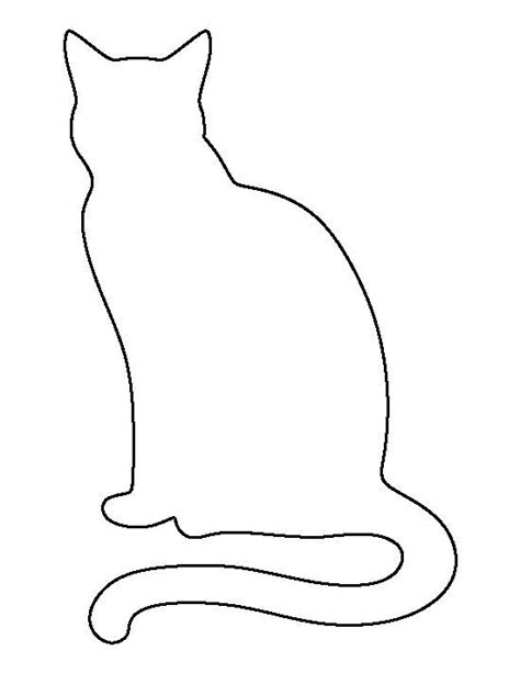 Sitting Cat Pattern Use The Printable Outline For Crafts Cat
