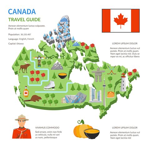 Illustration Of Canada Map Travel Infographic Illustrated Map Images