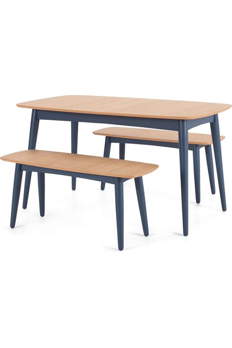 Find quality manufacturers & promotions of furniture and home decor from china. Deauville Dining Bench Set, Oak and Slate Blue | Dining ...
