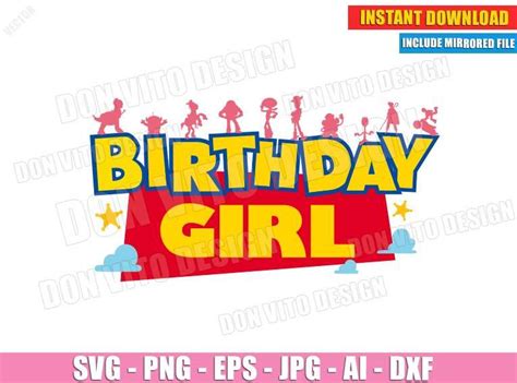 ⭐ Birthday Girl Logo Toy Story Svg Cut File For Cricut And Silhouette