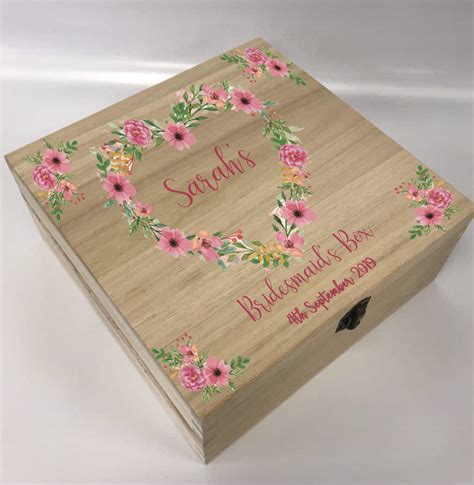 Personalised Bridesmaid Deep Wooden Box Always And Forever